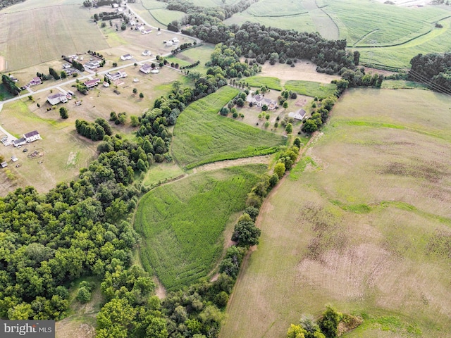 aerial view featuring a rural view