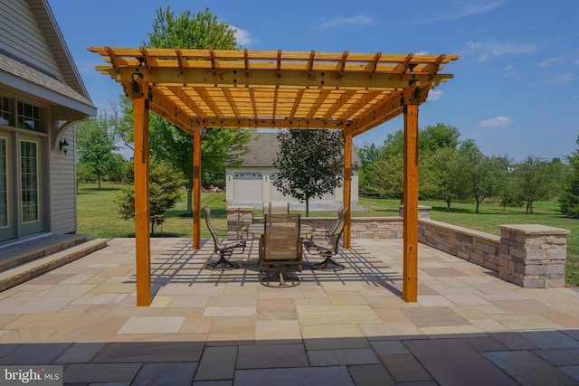 view of patio with a pergola