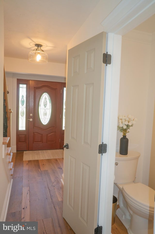 foyer featuring hardwood / wood-style floors