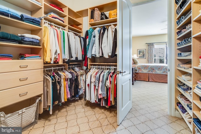 view of walk in closet