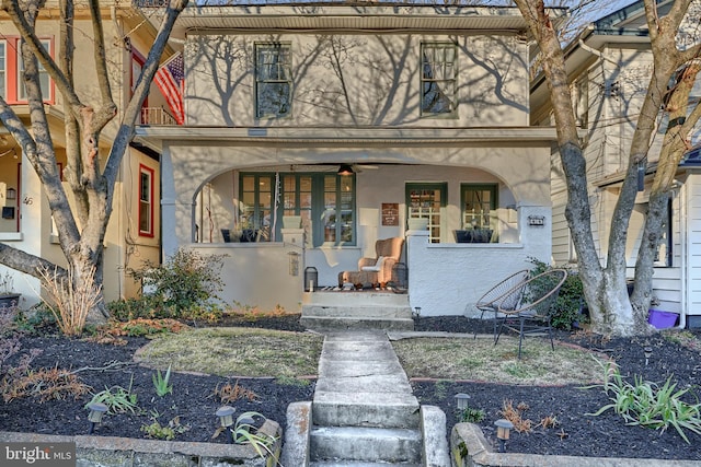 exterior space featuring covered porch