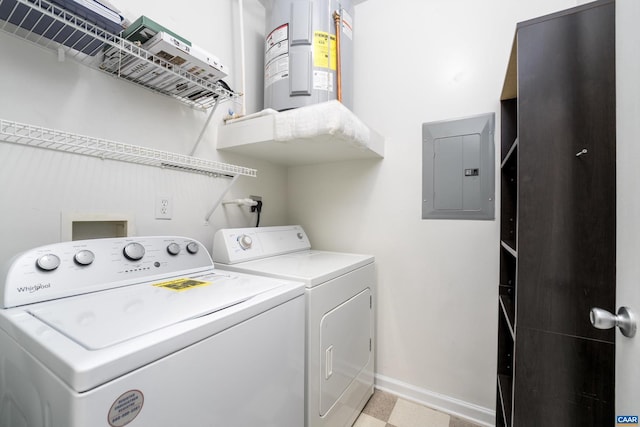 laundry room featuring independent washer and dryer and electric panel