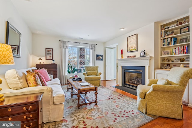 living room featuring light hardwood / wood-style floors