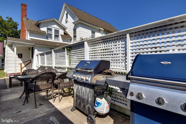 view of patio / terrace with area for grilling