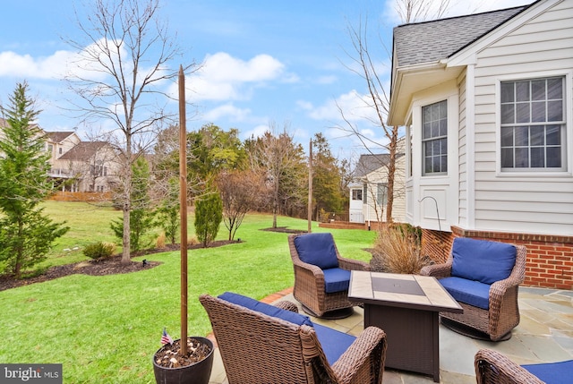 view of patio with an outdoor hangout area