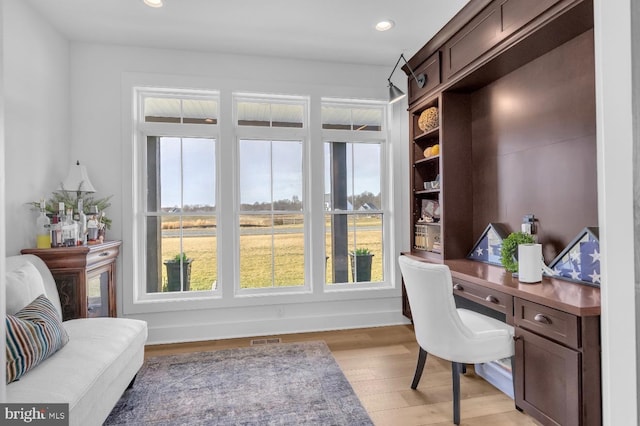 office space featuring light hardwood / wood-style flooring