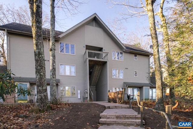 exterior space with a balcony