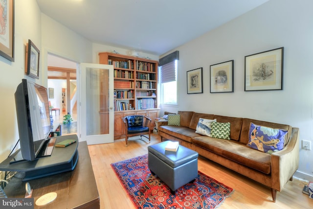 living room featuring light hardwood / wood-style floors