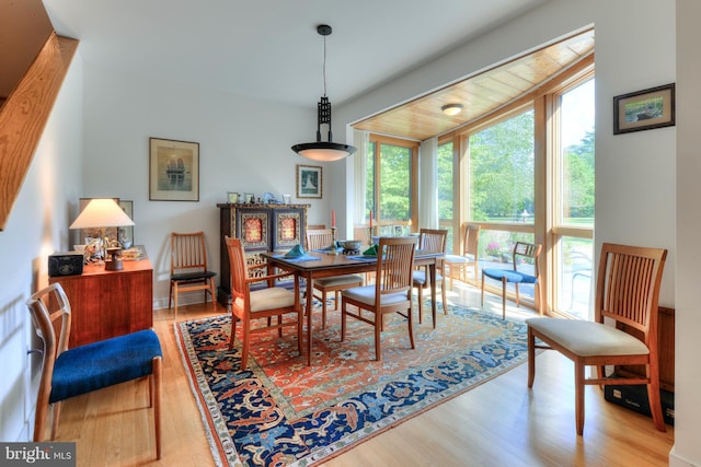 dining area featuring light hardwood / wood-style flooring