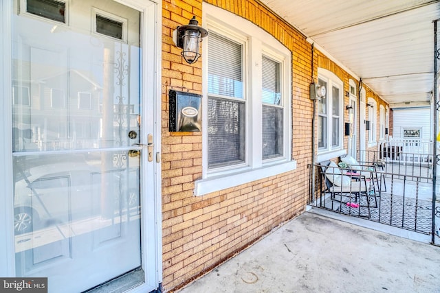 property entrance with a porch