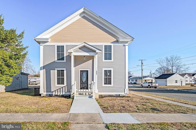 view of front of house featuring a front yard