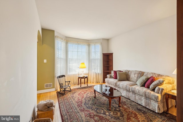 living room featuring hardwood / wood-style floors