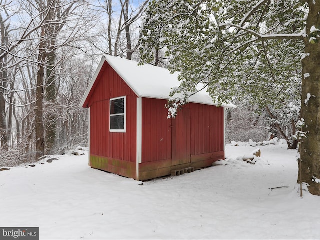 view of snow covered structure