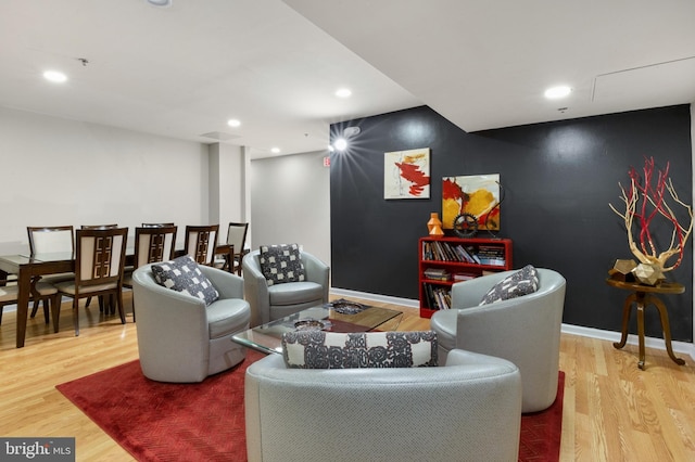 living room featuring hardwood / wood-style flooring