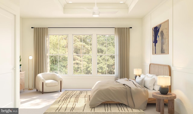 carpeted bedroom with multiple windows