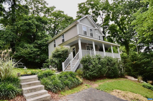 view of front of home featuring a porch