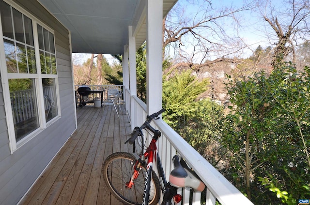 deck with a porch