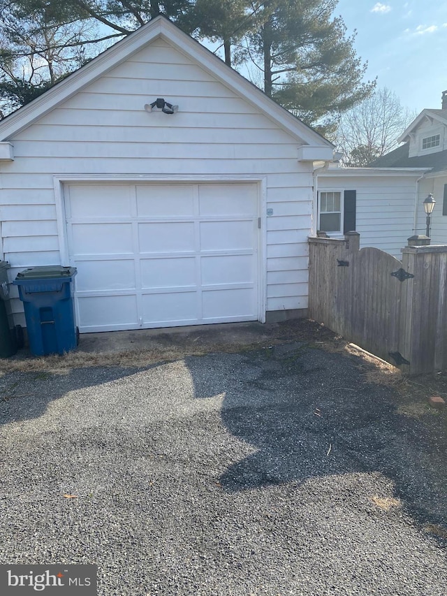 view of garage