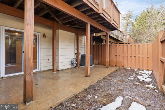 view of patio / terrace featuring central air condition unit