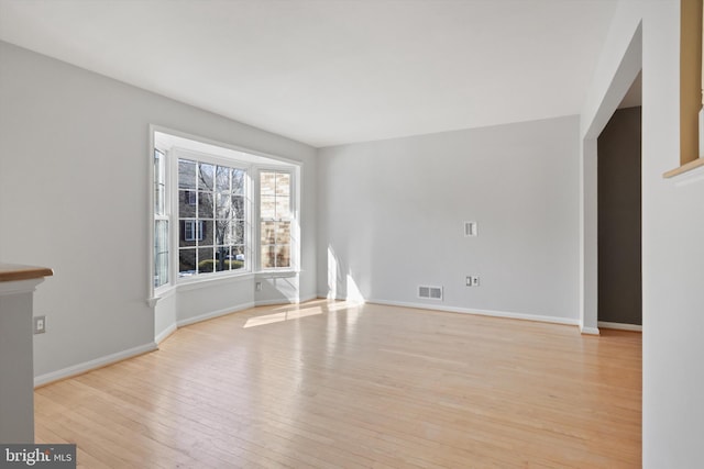 unfurnished living room featuring light hardwood / wood-style flooring