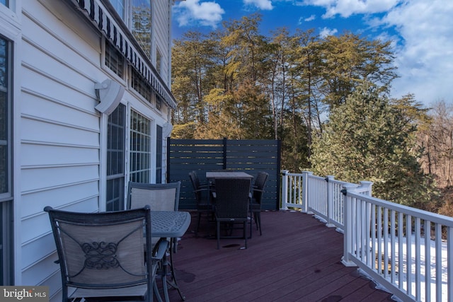 view of wooden deck