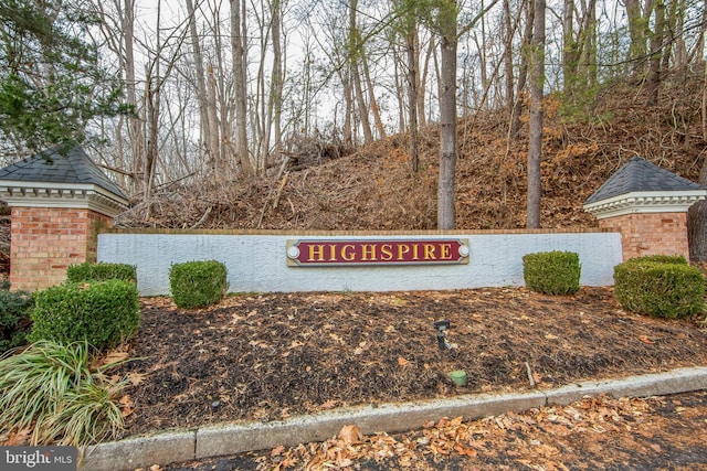 view of community sign