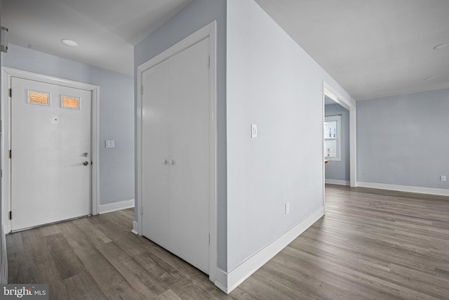 entryway featuring light hardwood / wood-style floors