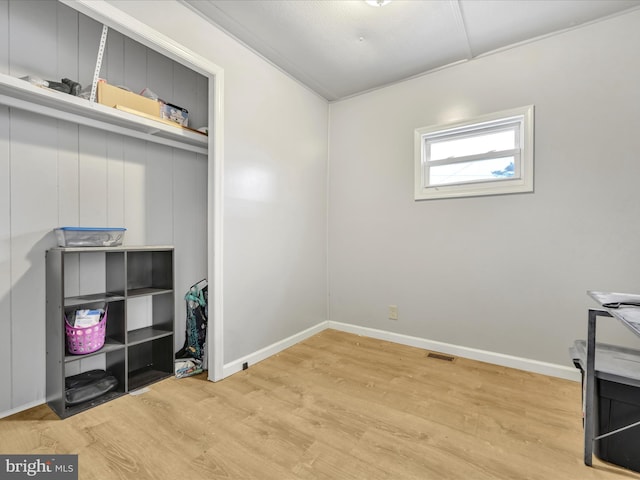 interior space featuring light wood-type flooring