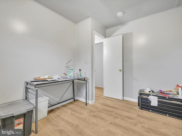 miscellaneous room featuring light hardwood / wood-style flooring