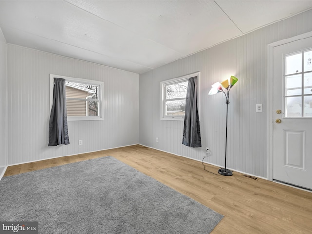 foyer entrance with wood-type flooring