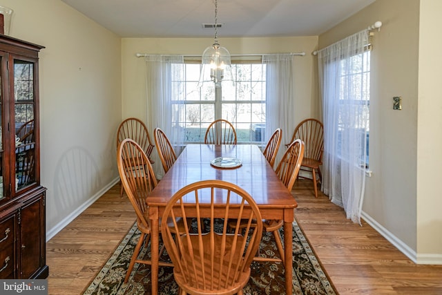 dining room featuring light wood-type flooring