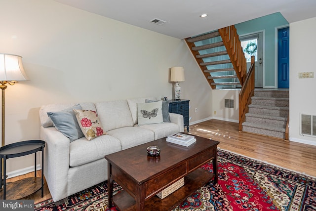 living room featuring hardwood / wood-style flooring