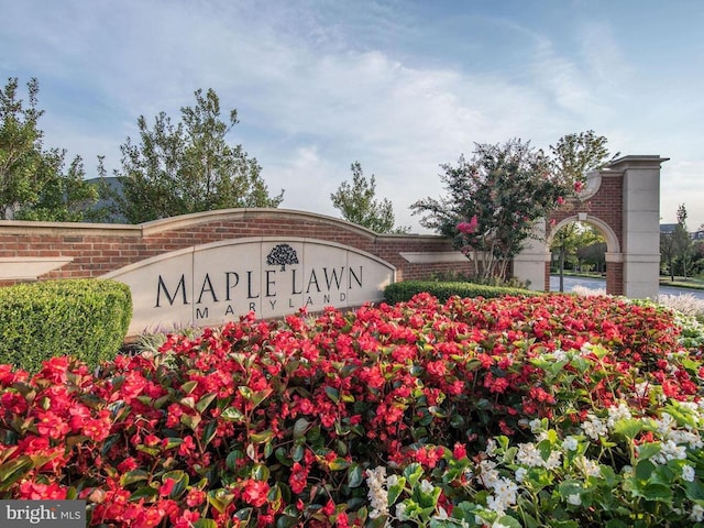 view of community sign