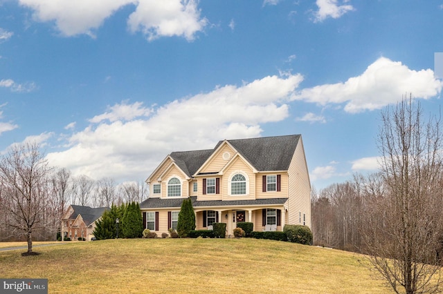 view of front of property with a front yard