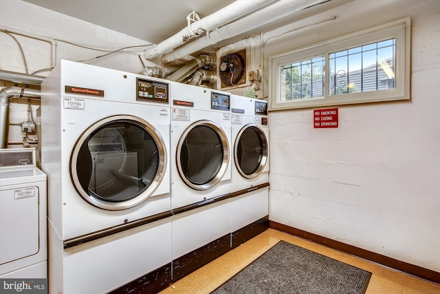 laundry room with washing machine and clothes dryer