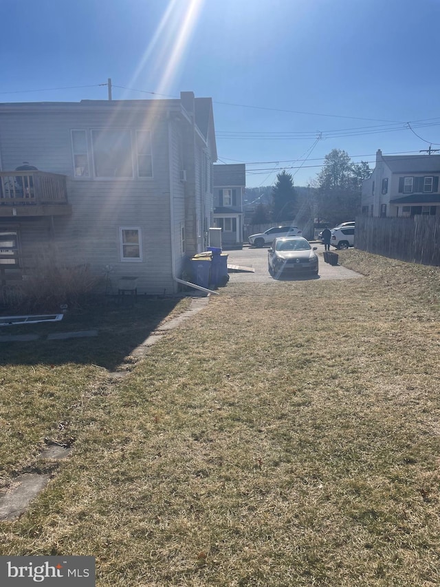 view of yard with fence