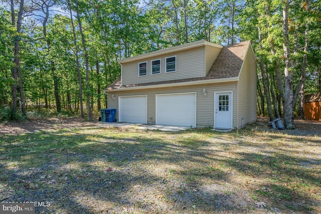 view of garage