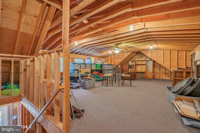 view of unfinished attic