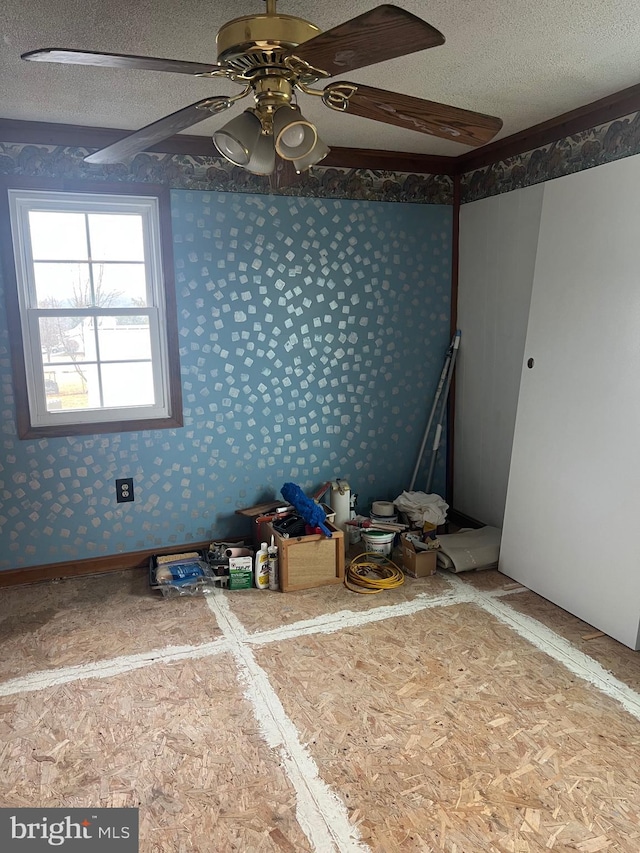 30 Foggy Bottom Ln, Berkeley Springs, WV 25411 - spare room with ceiling fan and a textured ceiling