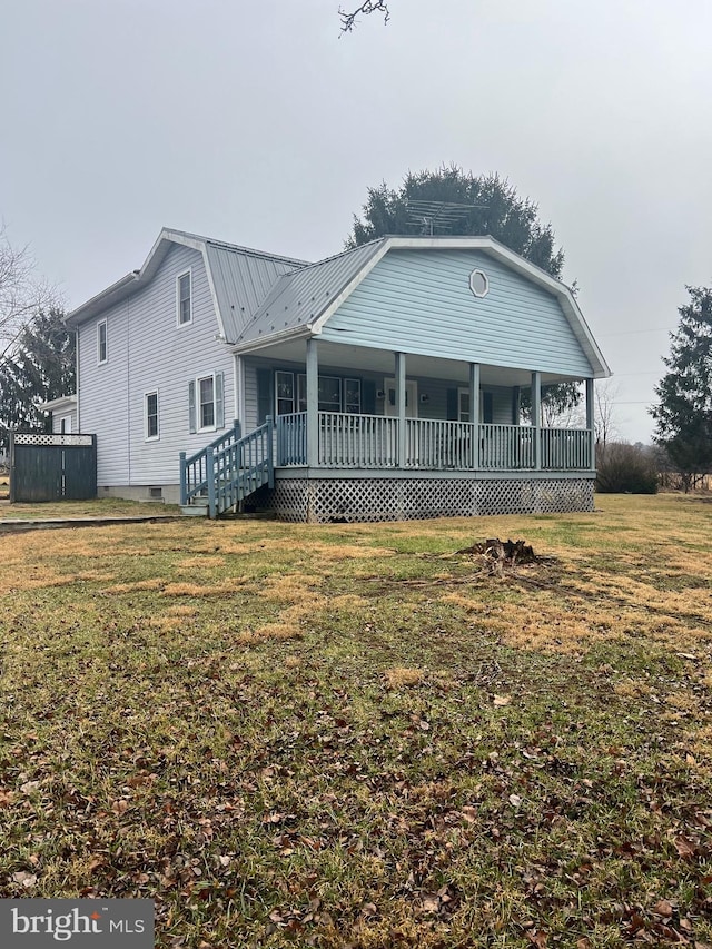 30 Foggy Bottom Ln, Berkeley Springs, WV 25411 - view of front of home featuring a front yard and covered porch