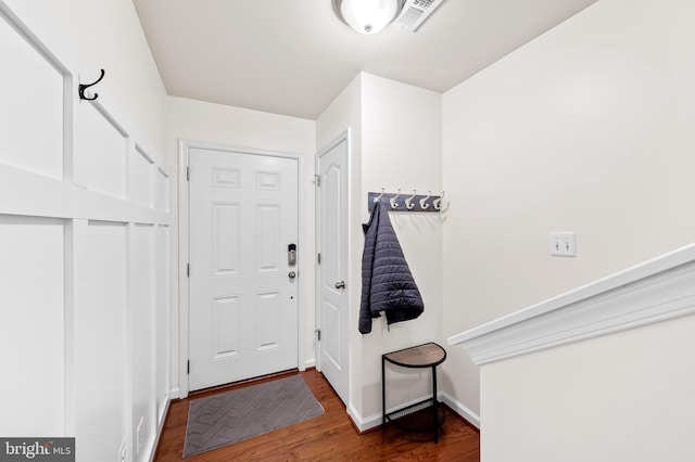 entryway featuring dark hardwood / wood-style flooring