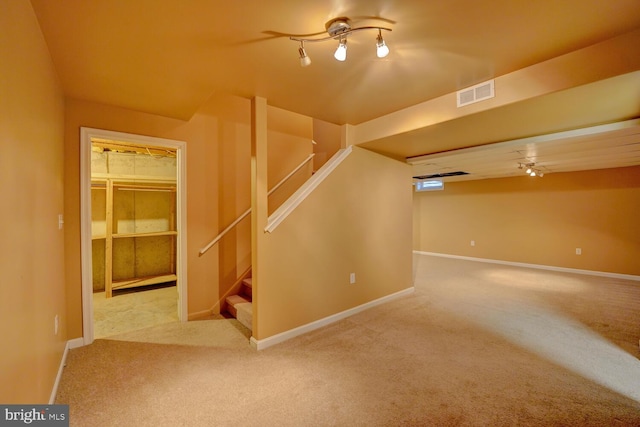 additional living space with carpet floors