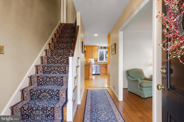 entryway featuring light wood-type flooring