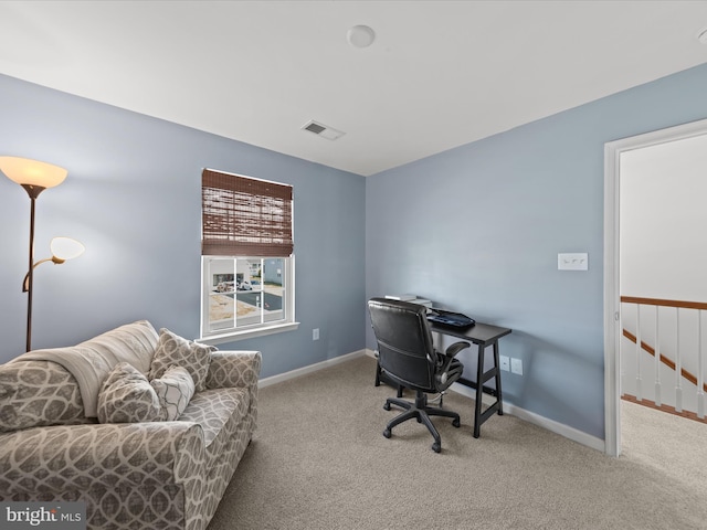 view of carpeted office