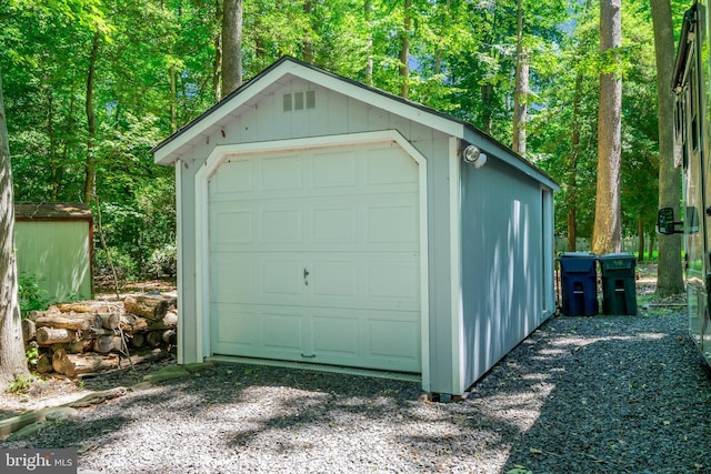 view of garage