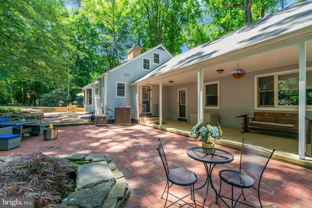 view of patio / terrace with central AC unit