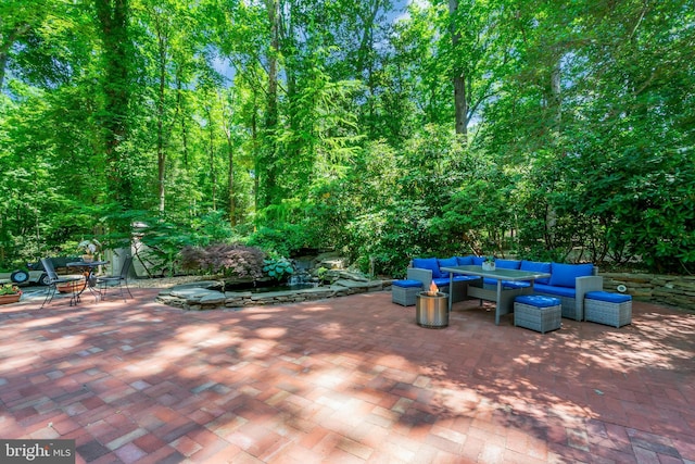 view of patio / terrace with an outdoor hangout area