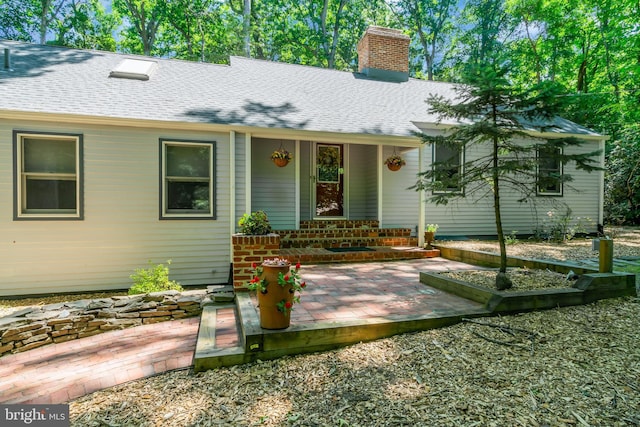 view of front of property with a patio