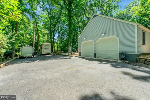 view of garage