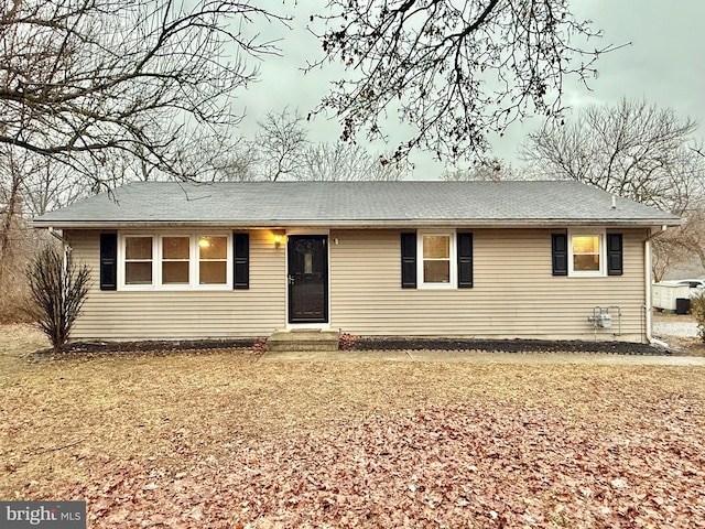 view of single story home